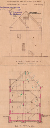 Ansicht und Schnitt Wohnhaus
